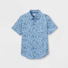 Boys' Shark Print Challis Short Sleeve Woven Shirt - Cat & Jack Blue