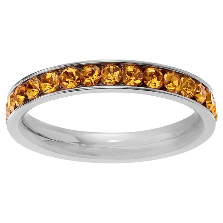 Journee Collection 3/5 Ct. T.w. Round-cut Cz Birthstone Eternity Channel Set Band In Sterling Silver - Yellow,