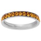 Journee Collection 3/5 Ct. T.w. Round-cut Cz Birthstone Eternity Channel Set Band In Sterling Silver - Yellow,