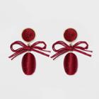 Sugarfix By Baublebar Threaded Bow Drop Earrings - Burgundy, Red
