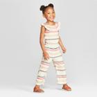 Genuine Kids From Oshkosh Toddler Girls' Striped Bodysuit - Cream