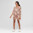 Women's Floral Print Long Sleeve Dress - Lots Of Love By Speechless (juniors') Putty Brown M, Size: