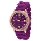 Tko Orlogi Women's Tko Rubber Chain Crystal Bezel Watch - Rose Gold/purple, Purple/rose Gold