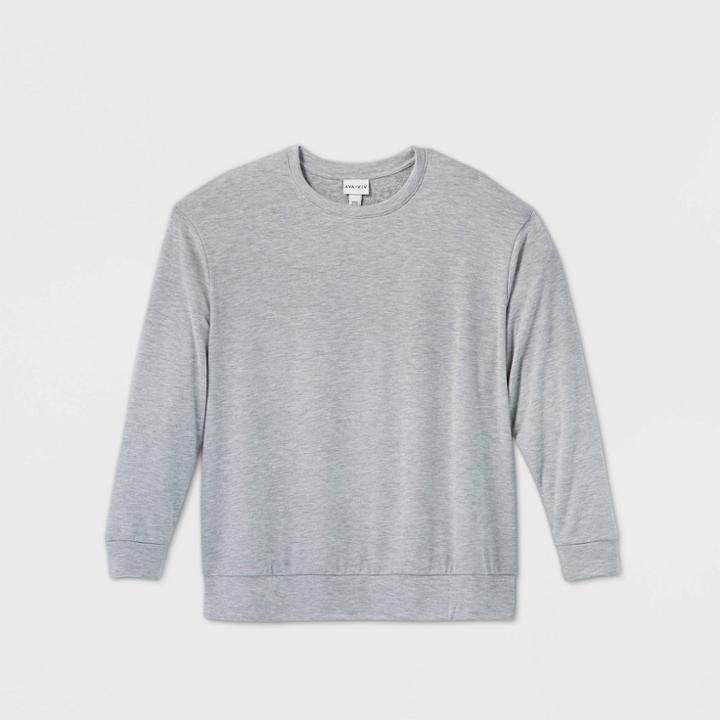 Women's Plus Size Crewneck Sweatshirt - Ava & Viv Light Gray X, Women's