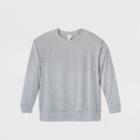 Women's Plus Size Crewneck Sweatshirt - Ava & Viv Light Gray X, Women's