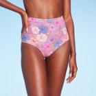 Women's Cheeky Boyshorts Bikini Bottom - Wild Fable Floral Print X, Blue/green/pink