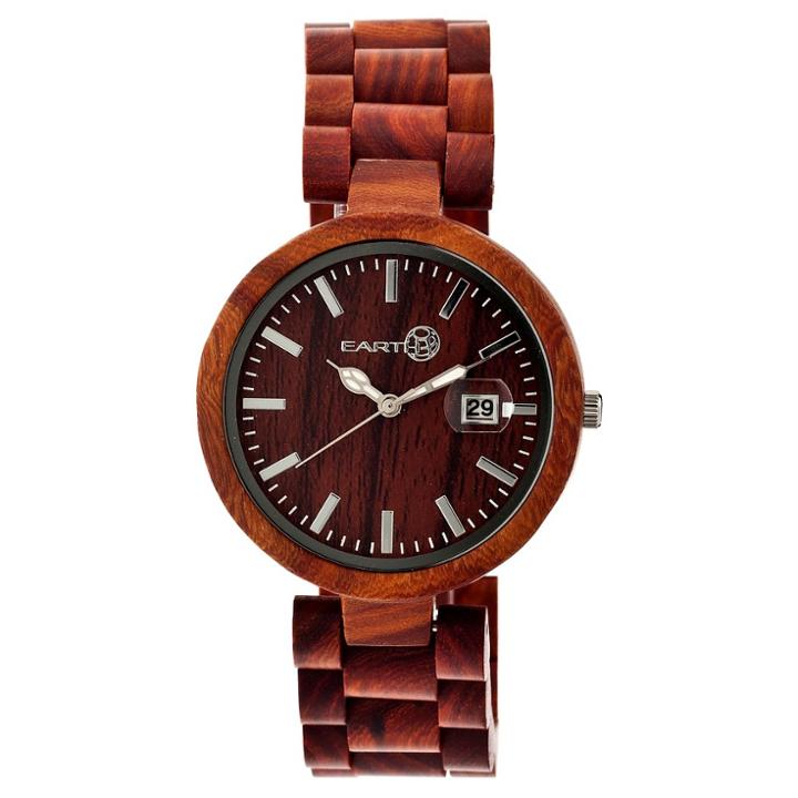 Women's Earth Stomates Watch With Luminous Hands And Magnified Date Display-red, Red