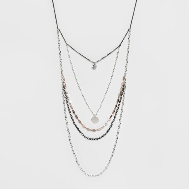 Multi Chains And Small Disc Long Necklace - A New Day,