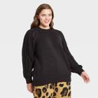 Women's Plus Size Mock Turtleneck Pullover Sweater - Who What Wear Black