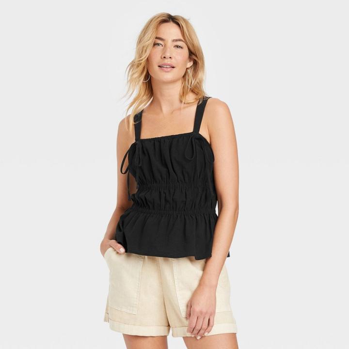Women's Peplum Tank Top - Universal Thread Black