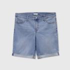 Women's Plus Size Mid-rise Bermuda Jean Shorts - Ava & Viv Light Wash