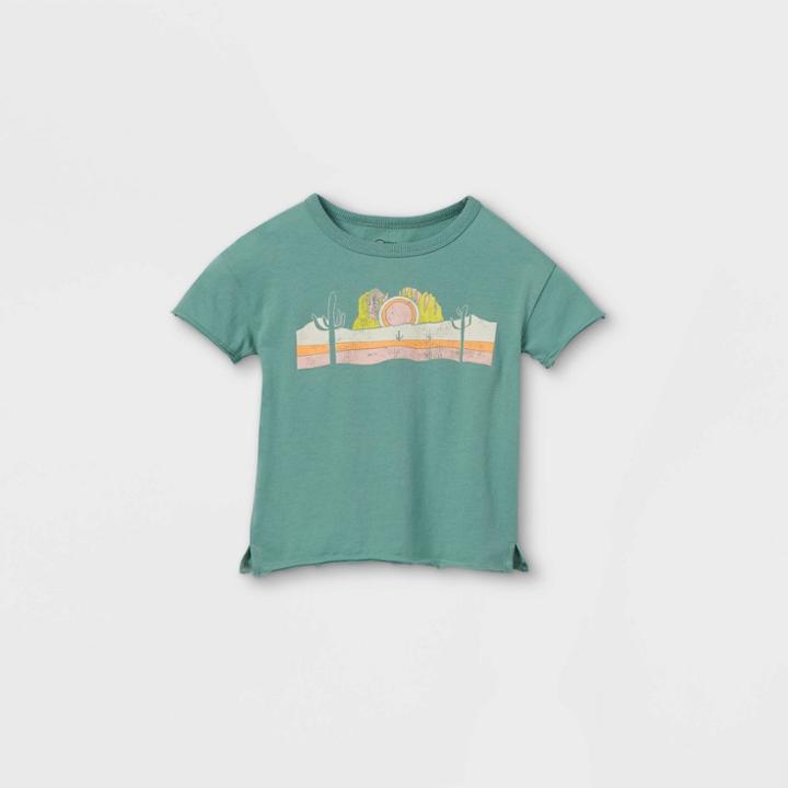 Toddler Boys' Desert Short Sleeve T-shirt - Art Class Teal