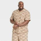 Men's Big & Tall Short Sleeve Button-down Shirt - Goodfellow & Co Brown/floral