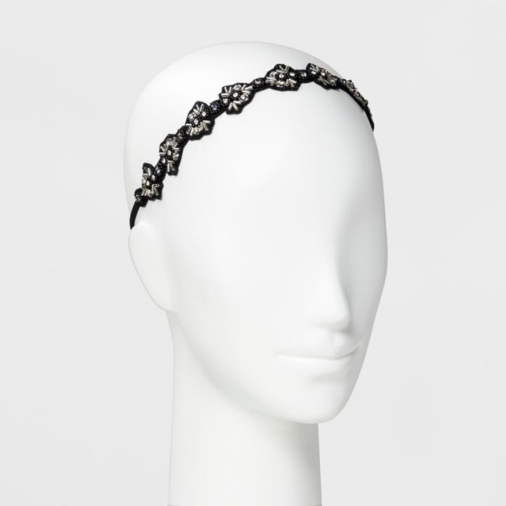 Pink Pewter Headband - Black