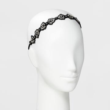 Pink Pewter Headband - Black