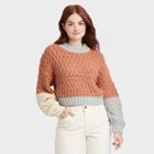 Women's Mock Turtleneck Pullover Sweater - Universal Thread Colorblock Xs, Multicolor Colorblock