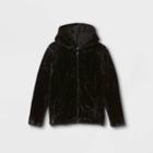 Plusboys' Full Zip Sherpa Hooded Sweatshirt - Cat & Jack Black