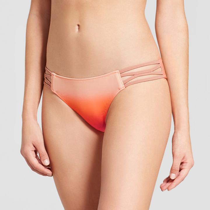 Women's Sun Coast Cheeky Strappy Bikini Bottom - Shade & Shore Pink Neon Ombre