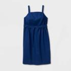Women's Plus Size Tank Dress With Belt - Ava & Viv Blue 1x, Women's,