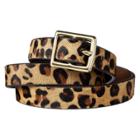 Women's Leopard Print Calf Hair Belt - A New Day Brown/tan L,
