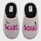 Kids' Dluxe By Dearfoams Halloween Scare Squad Bat Slippers - Gray