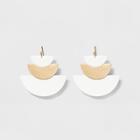 Multi Layered Fish Hook Drop Statement Earrings - Universal Thread White/gold