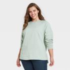 Women's Plus Size Fleece Tunic Sweatshirt - Universal Thread Green