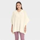 Women's Collar Pullover - A New Day Cream One Size, Ivory