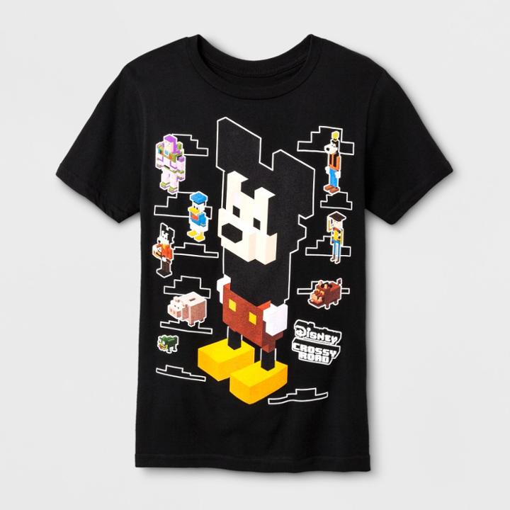 Disney Boys' Mickey Mouse & Friends Short Sleeve T-shirt - Black