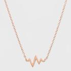 Target Sterling Silver Heart Beat Necklace - Rose Gold
