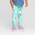Toddler Girls' Panda Leggings - Cat & Jack Aqua 2t, Toddler Girl's, Blue