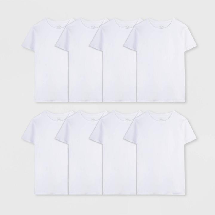 Fruit Of The Loom Boys' 5 + 3pk Crew T-undershirt - White