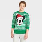 Men's Disney Mickey Santa Pullover Sweater - Green