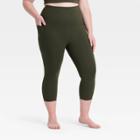 Women's Plus Size Ultra High-rise Capri Leggings - All In Motion Green Olive