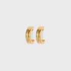 14k Gold Plated Ridge Hoop Earrings - A New Day
