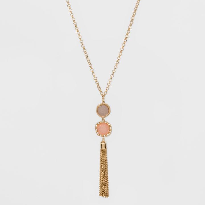 Sugarfix By Baublebar Tassel Pendant Druzy Necklace - Pink, Girl's