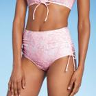 Women's Side-cinch Tiered Medium Coverage High Waist Bikini Bottom - Kona Sol Animal Print