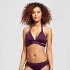 Women's Faux Wrap Halter Bikini Top - Mossimo Deep Plum Purple
