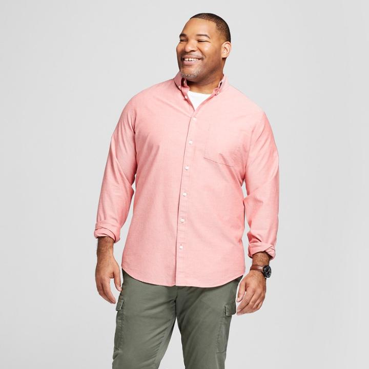 Men's Tall Long Sleeve Button-down Shirt - Goodfellow & Co Cherry Tomato