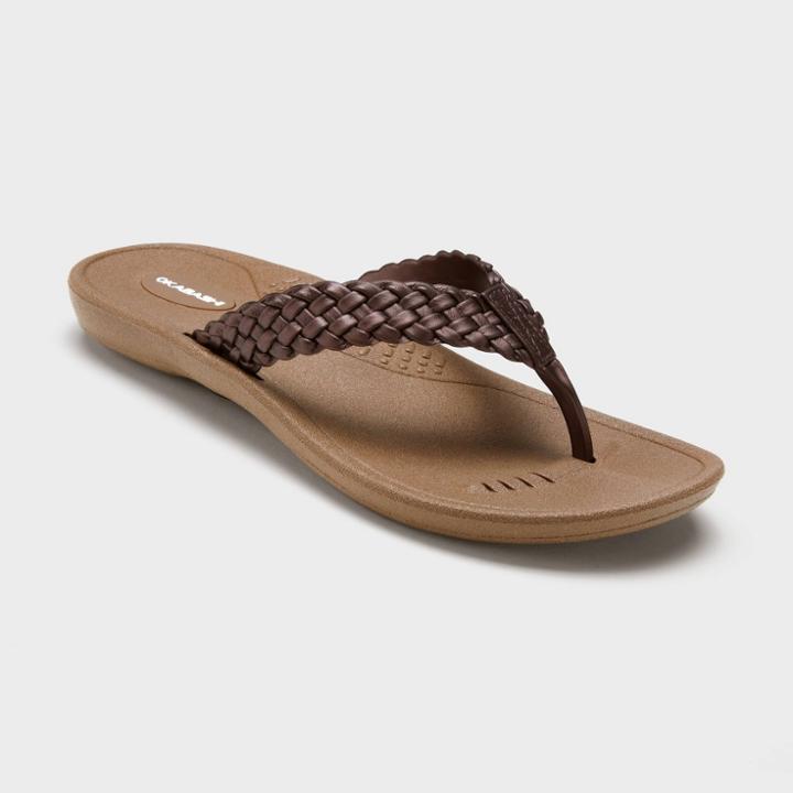 Women's Baha Flip Flop Sandals - Okabashi Bronze