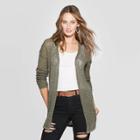 Women's Long Sleeve Cardigans Open Stitch And Layering - Universal Thread Olive (green)