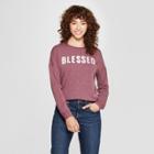 Women's Blessed Graphic Sweatshirt - Zoe+liv (juniors') Burgundy