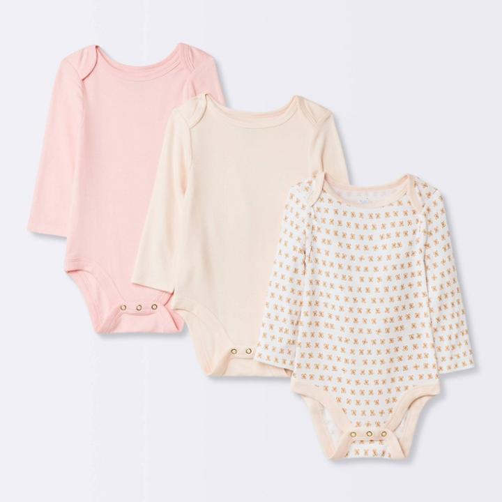 Baby Girls' 3pk Premium Bodysuit - Cloud Island Pink