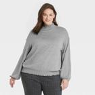 Women's Long Sleeve High Neck Smocked T-shirt - A New Day