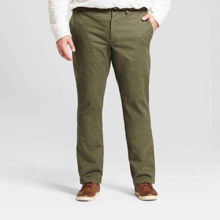 Men's Big & Tall Straight Fit Hennepin Chino Pants - Goodfellow & Co Olive (green)