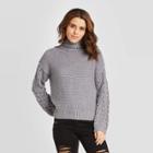 Women's Crewneck Detail Pullover Sweater - Universal Thread Purple
