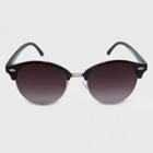 Women's Round Plastic Metal Combo Sunglasses - A New Day Black, Women's, Size: Small, Black/grey