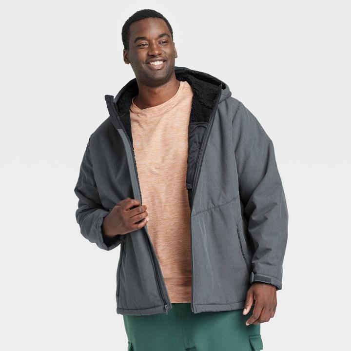 Men's Big & Tall Softshell Sherpa Jacket - All In Motion Heathered Gray