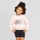 Toddler Girls' Disney Mickey Mouse Fleece Crewneck Sweatshirt - Light Coral