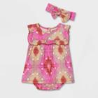 Ade + Ayo Black History Month Baby Child Bodysuit And Headband Set - Pink Abstract Newborn